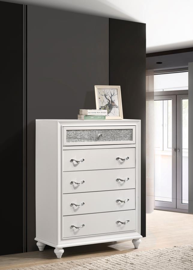 Barzini 5-drawer Bedroom Chest White view 2