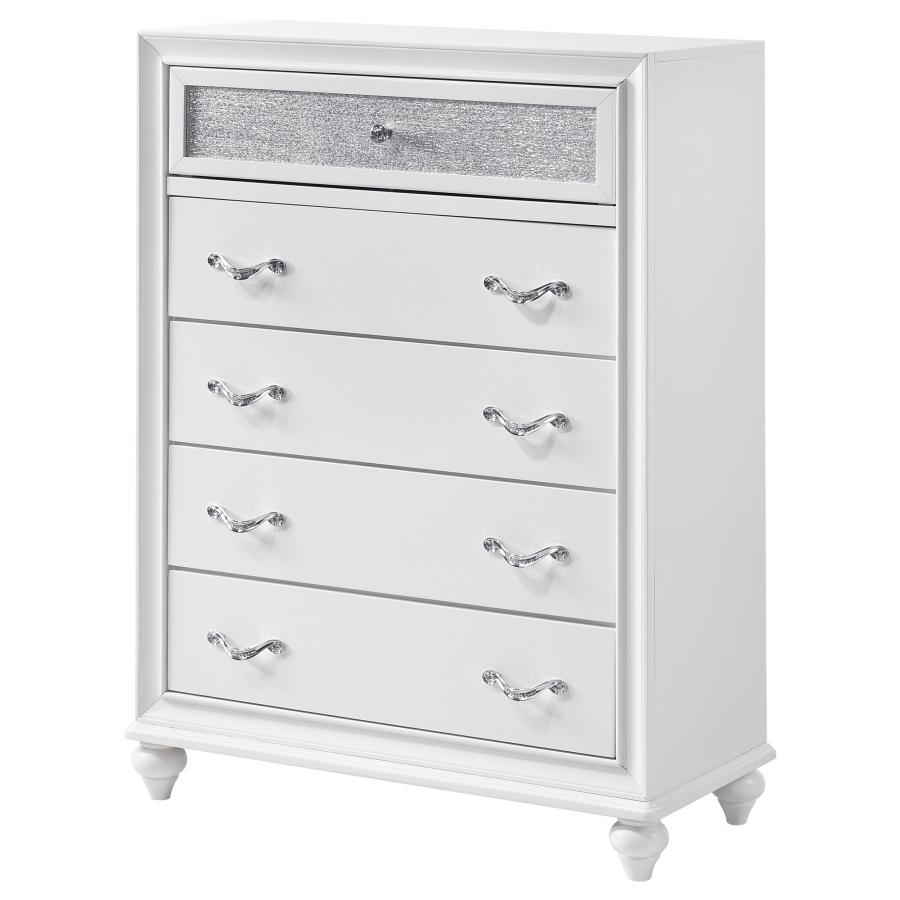 Barzini 5-drawer Bedroom Chest White view 4