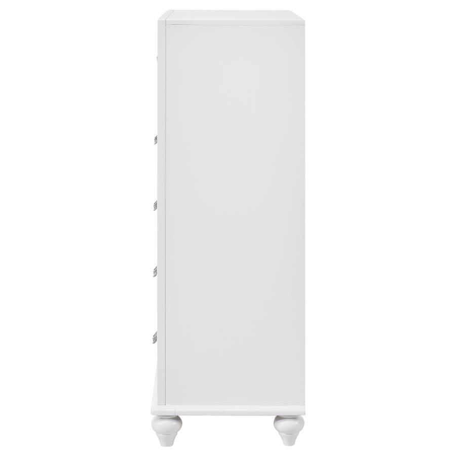 Barzini 5-drawer Bedroom Chest White view 5