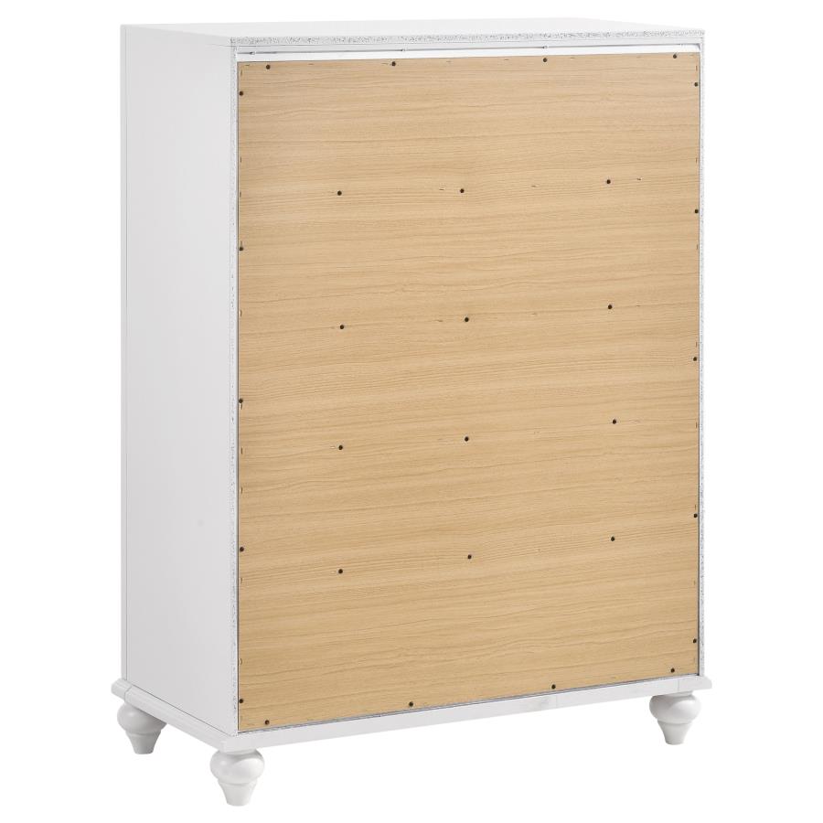 Barzini 5-drawer Bedroom Chest White view 6