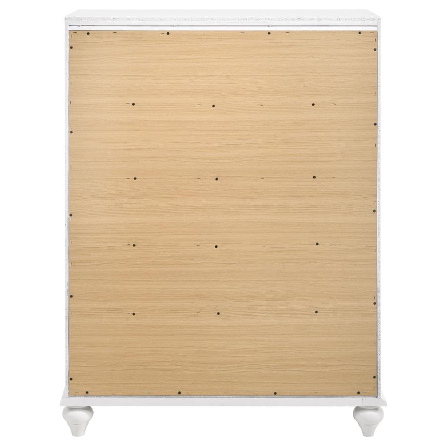 Barzini 5-drawer Bedroom Chest White view 7