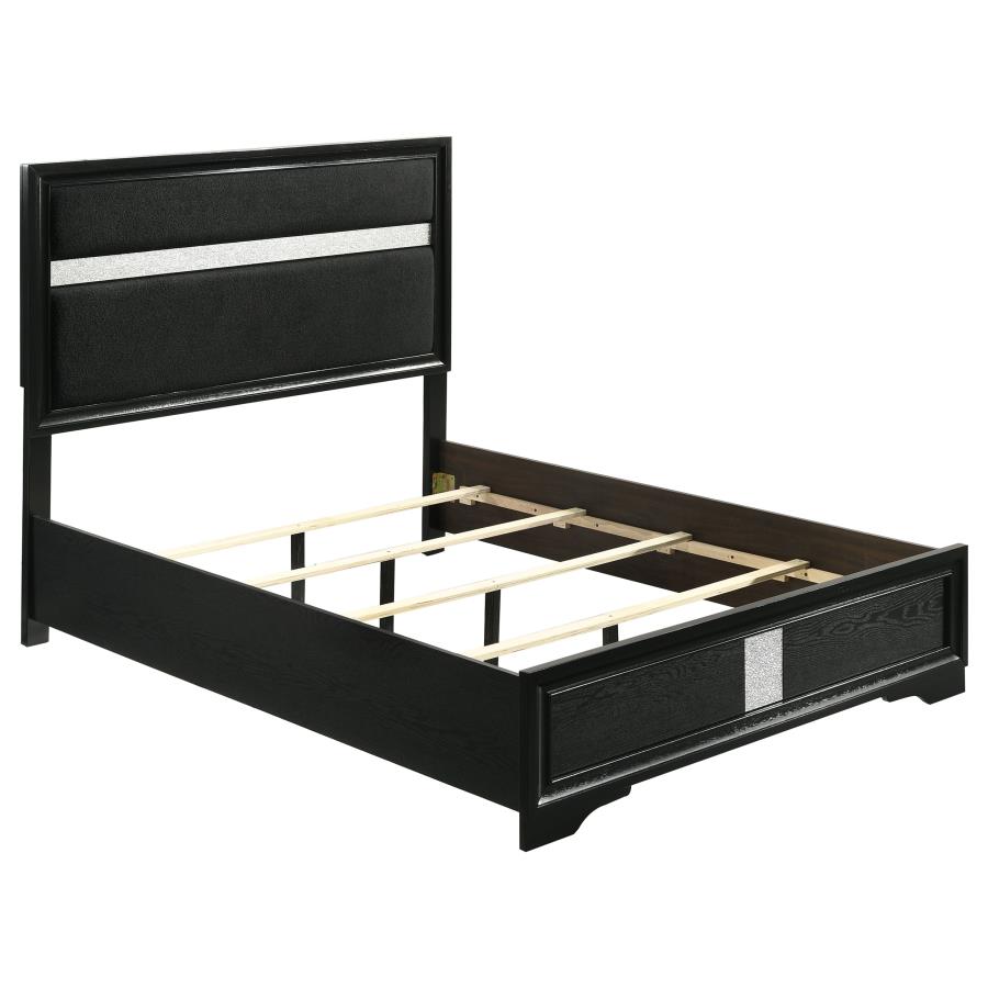 Miranda 54-inch Upholstered Full Panel Bed Black — Category_4