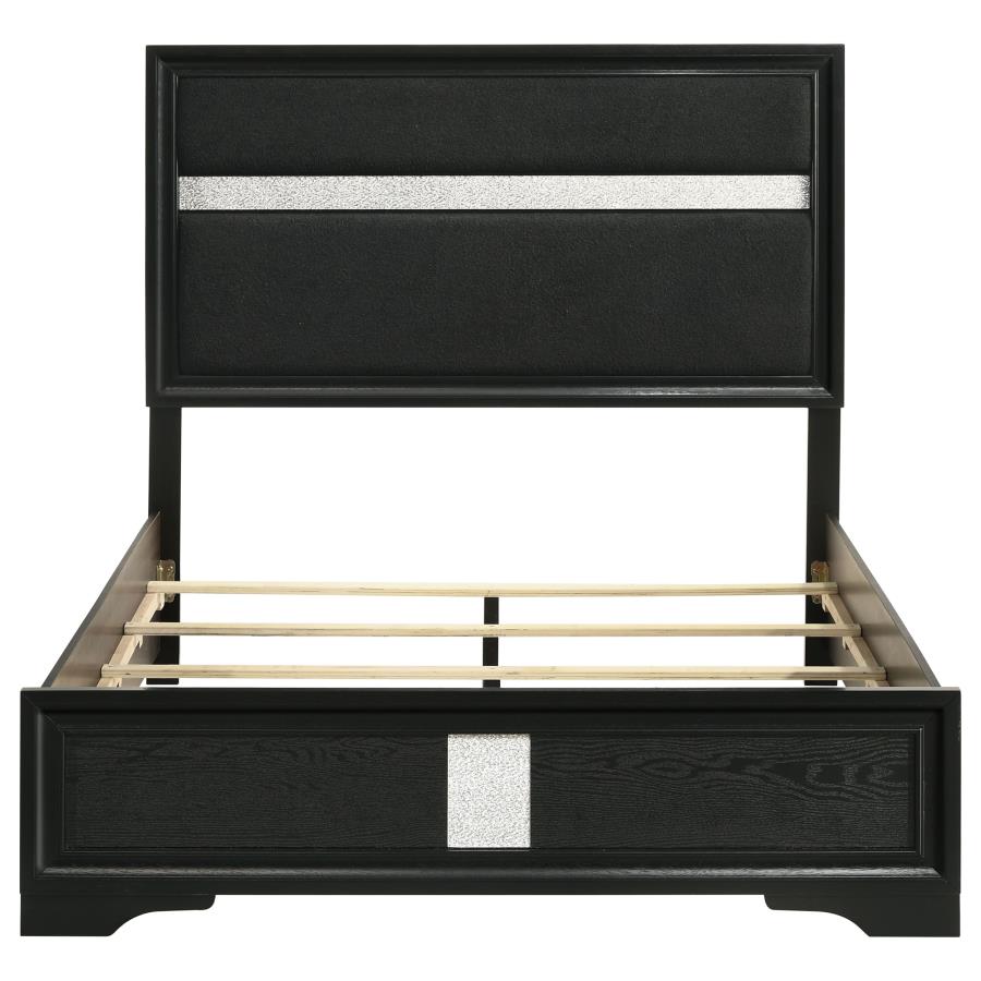 Miranda 54-inch Upholstered Full Panel Bed Black view 4