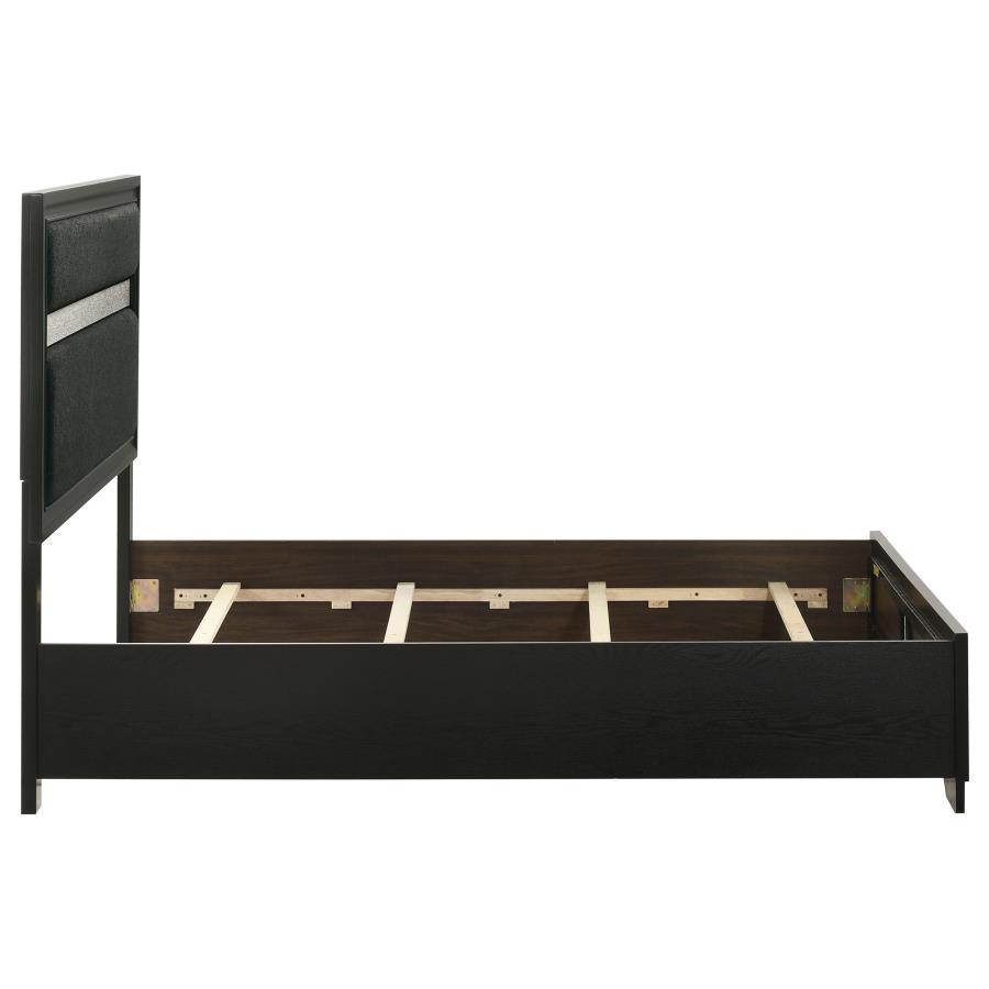Miranda 54-inch Upholstered Full Panel Bed Black view 6