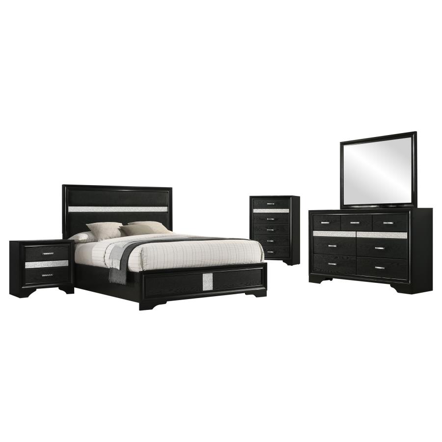 Miranda 5-piece Queen Bedroom Set Black view 2