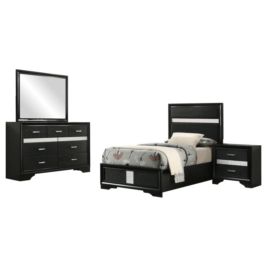 Miranda 4-piece Twin Bedroom Set Black view 2