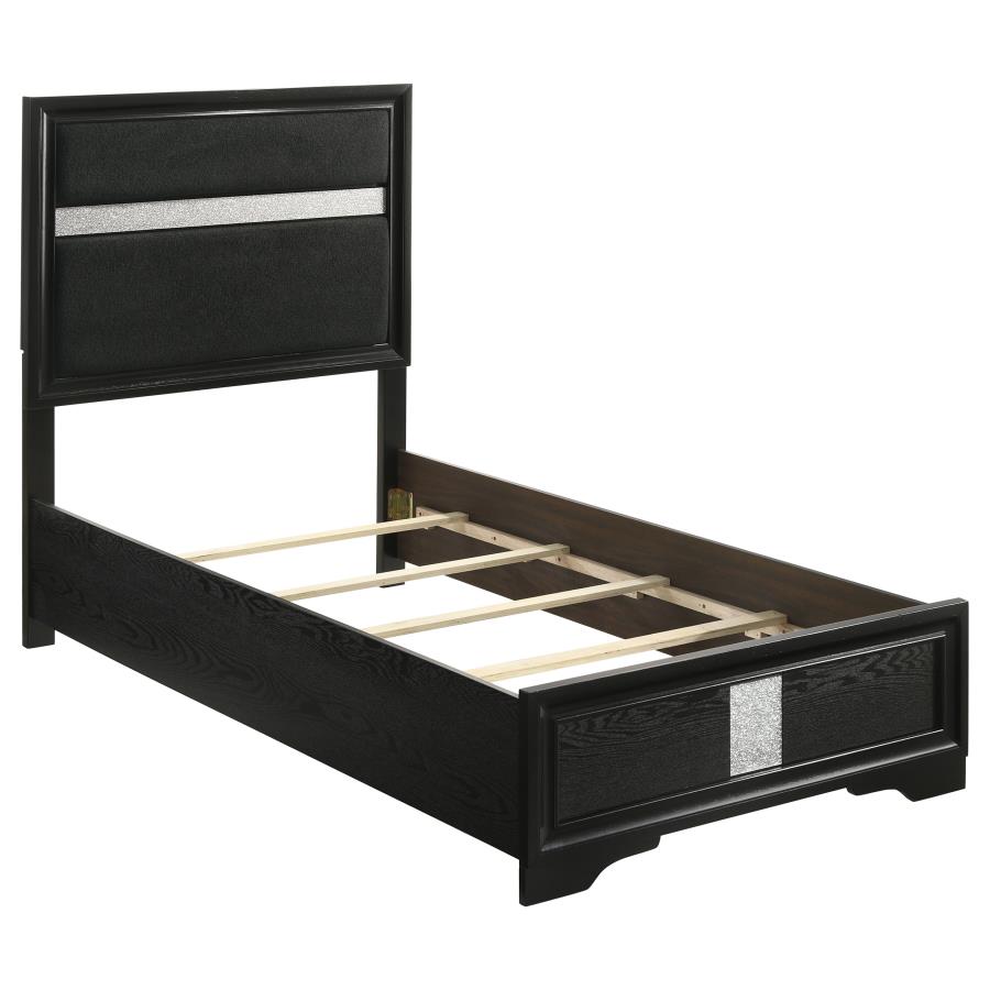 Miranda 5-piece Twin Bedroom Set Black view 3
