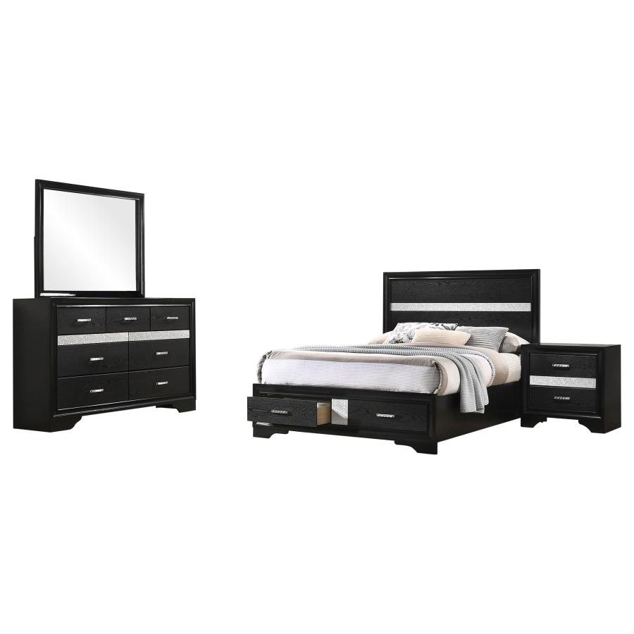 Miranda 4-piece Full Bedroom Set Black view 2