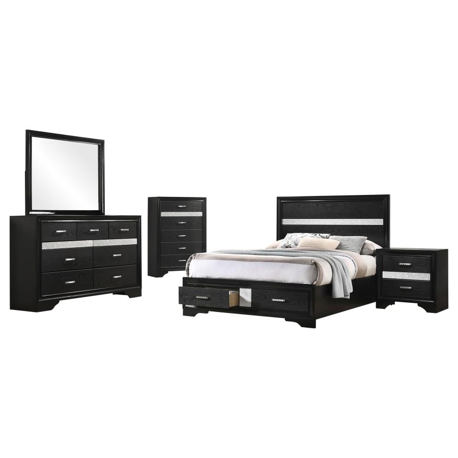 Miranda 5-piece Full Bedroom Set Black view 2