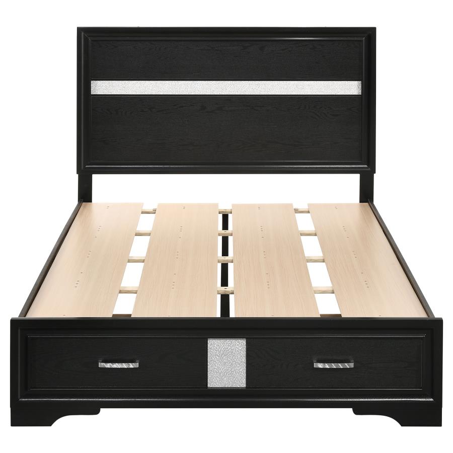 Miranda 51-inch Wood Full Storage Panel Bed Black view 4