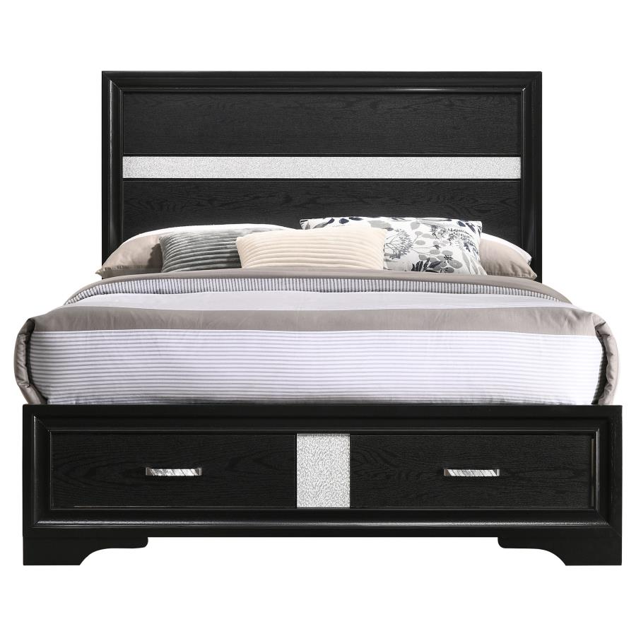 Miranda 51-inch Wood Full Storage Panel Bed Black view 5