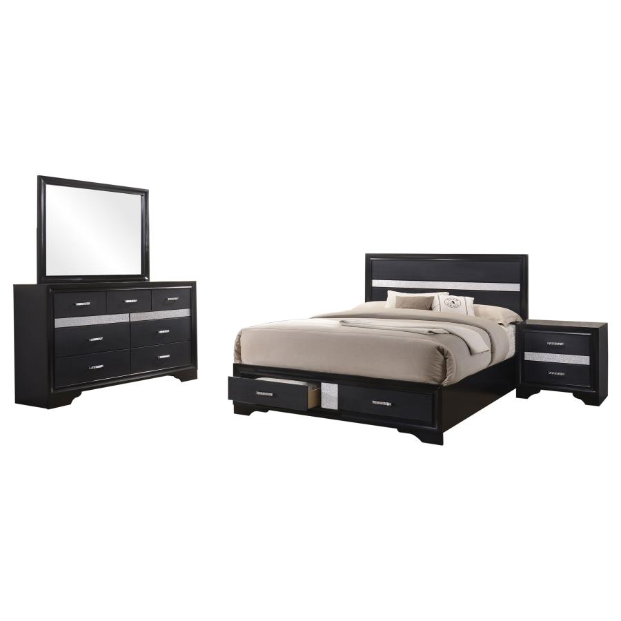 Miranda 4-piece Eastern King Bedroom Set Black view 2