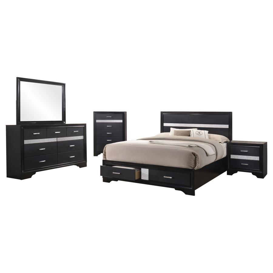 Miranda 5-piece Eastern King Bedroom Set Black view 2
