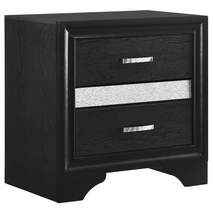 Miranda 3-drawer Nightstand Bedside Table Black