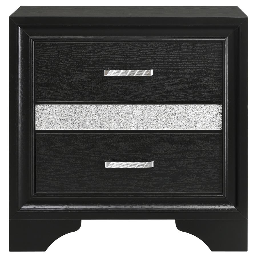 Miranda 3-drawer Nightstand Bedside Table Black view 3