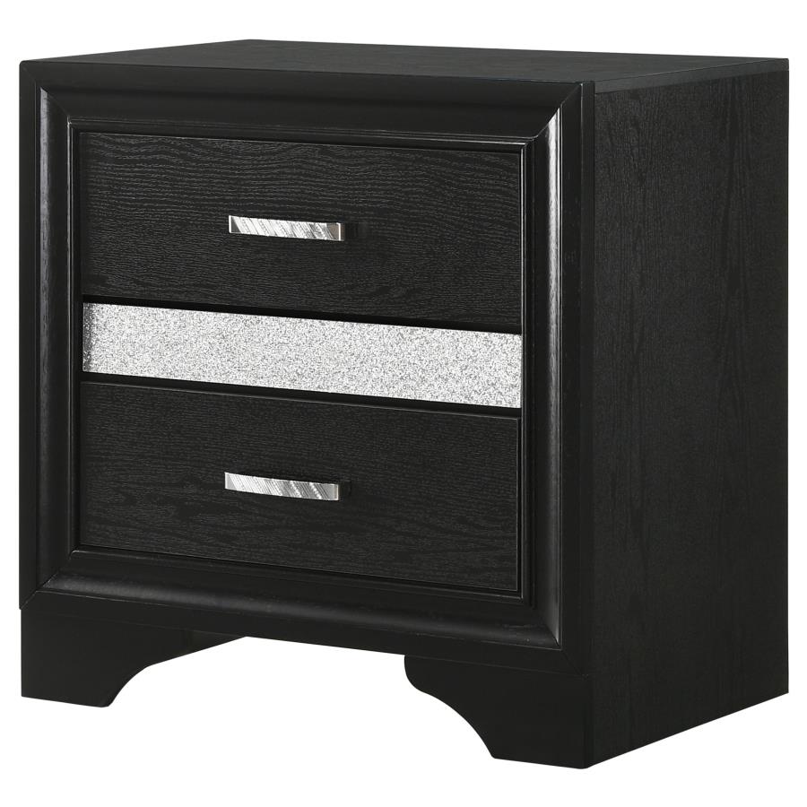 Miranda 3-drawer Nightstand Bedside Table Black view 4