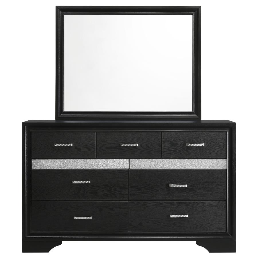 Miranda 7-drawer Dresser with Mirror Black view 3