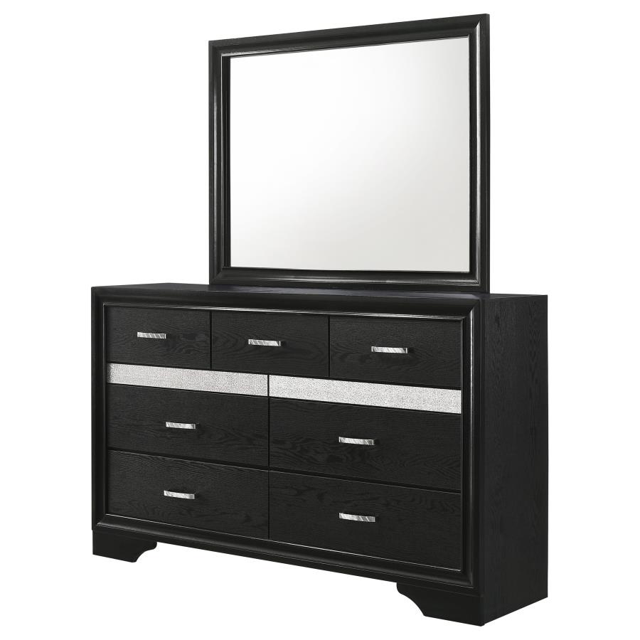 Miranda 7-drawer Dresser with Mirror Black view 4