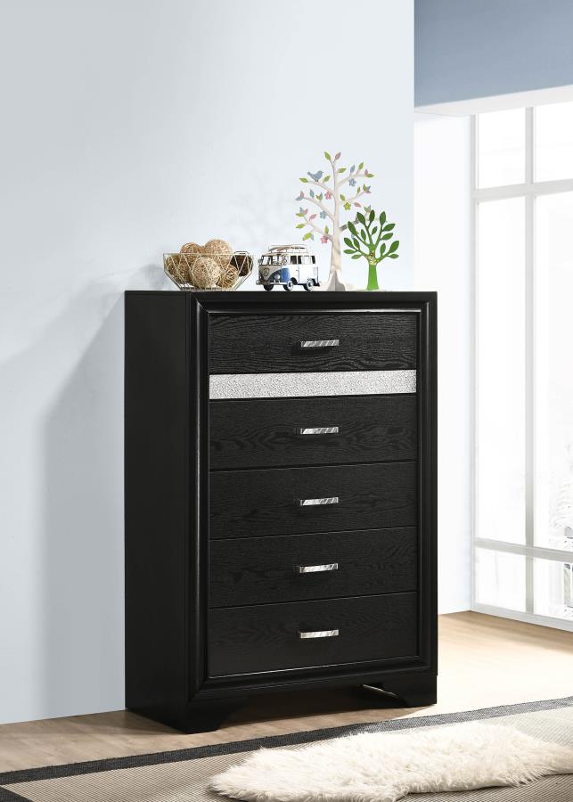 Miranda 6-drawer Bedroom Chest Black view 2