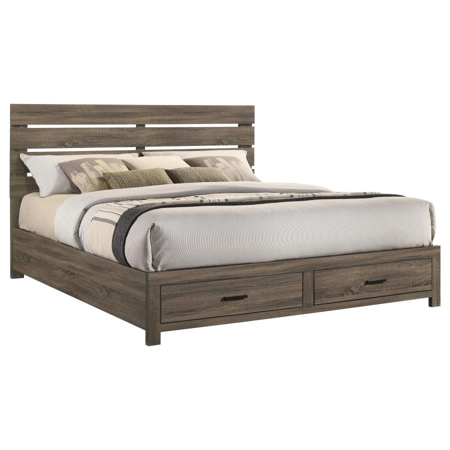 Brantford Wood Eastern King Storage Panel Bed Barrel Oak view 4