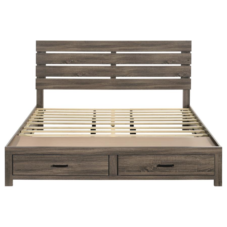 Brantford Wood Eastern King Storage Panel Bed Barrel Oak view 5