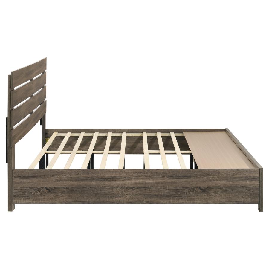 Brantford Wood Eastern King Storage Panel Bed Barrel Oak view 7