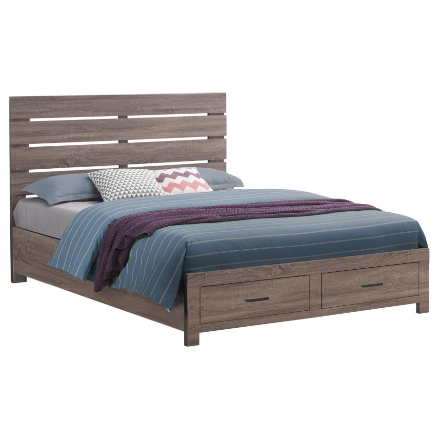 Brantford Wood Queen Storage Panel Bed Barrel Oak view 3