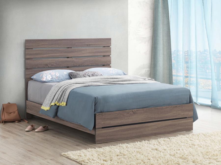 Brantford Wood Queen Panel Bed Barrel Oak view 2