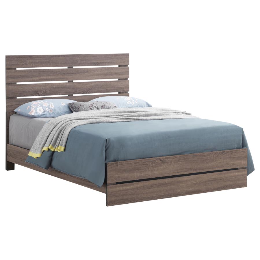 Brantford Wood Queen Panel Bed Barrel Oak view 3