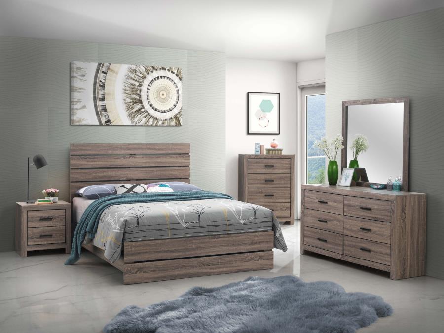 Brantford Wood Queen Panel Bed Barrel Oak view 7