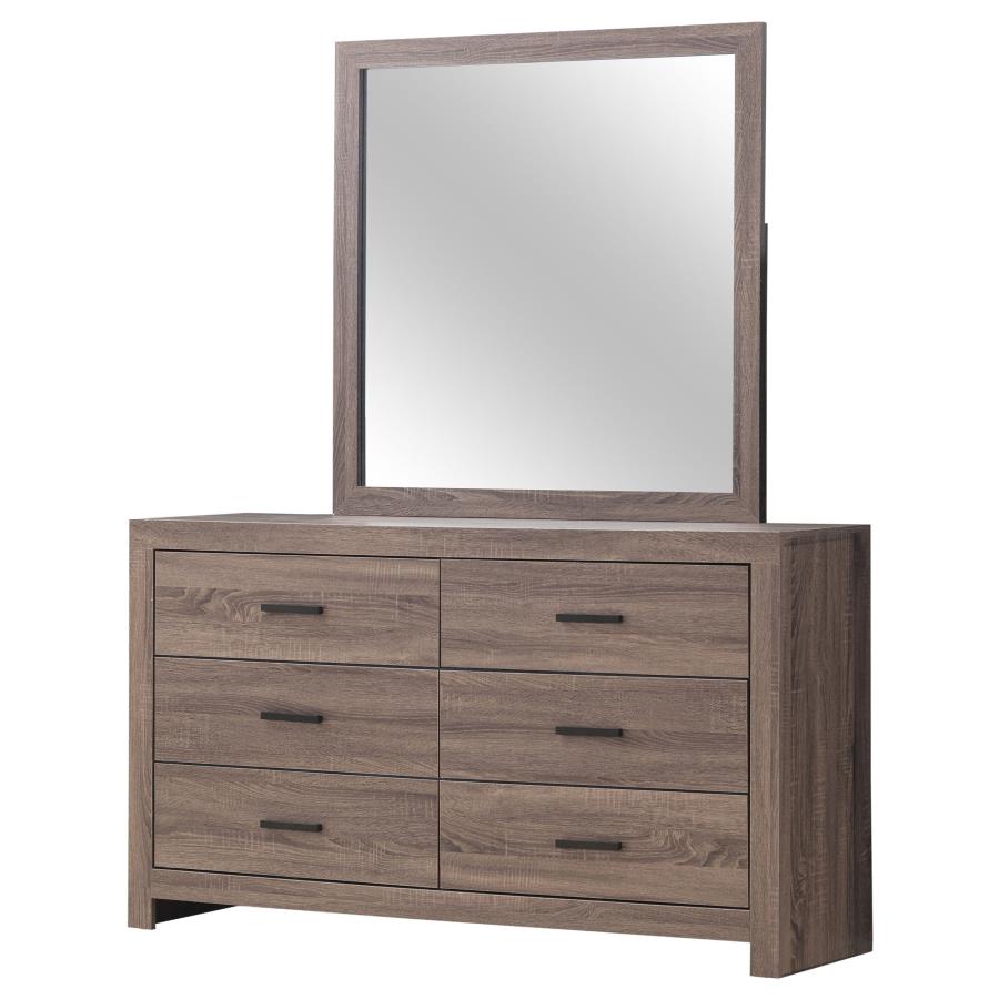 Brantford 6-drawer Dresser with Mirror Barrel Oak view 4