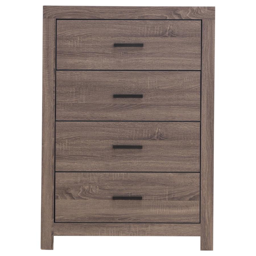 Brantford 4-drawer Bedroom Chest Barrel Oak view 3