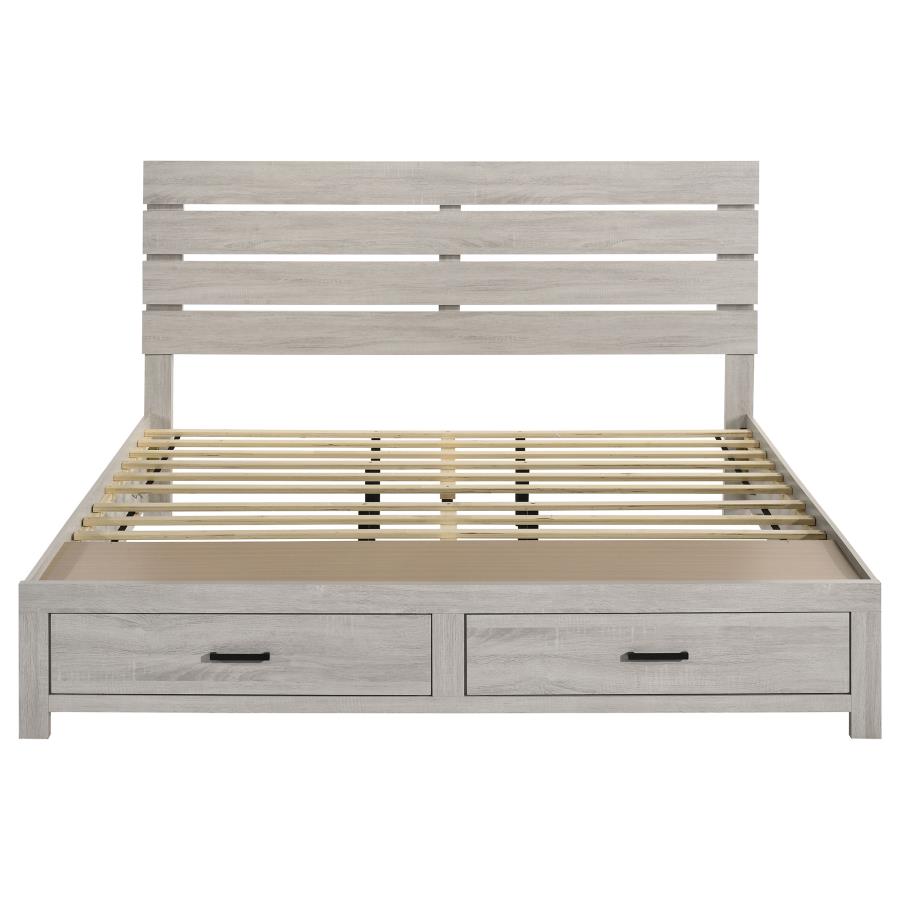 Brantford Wood Eastern King Storage Panel Bed Coastal White view 5