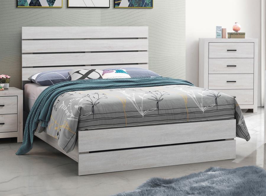 Brantford Wood Queen Panel Bed Coastal White view 2