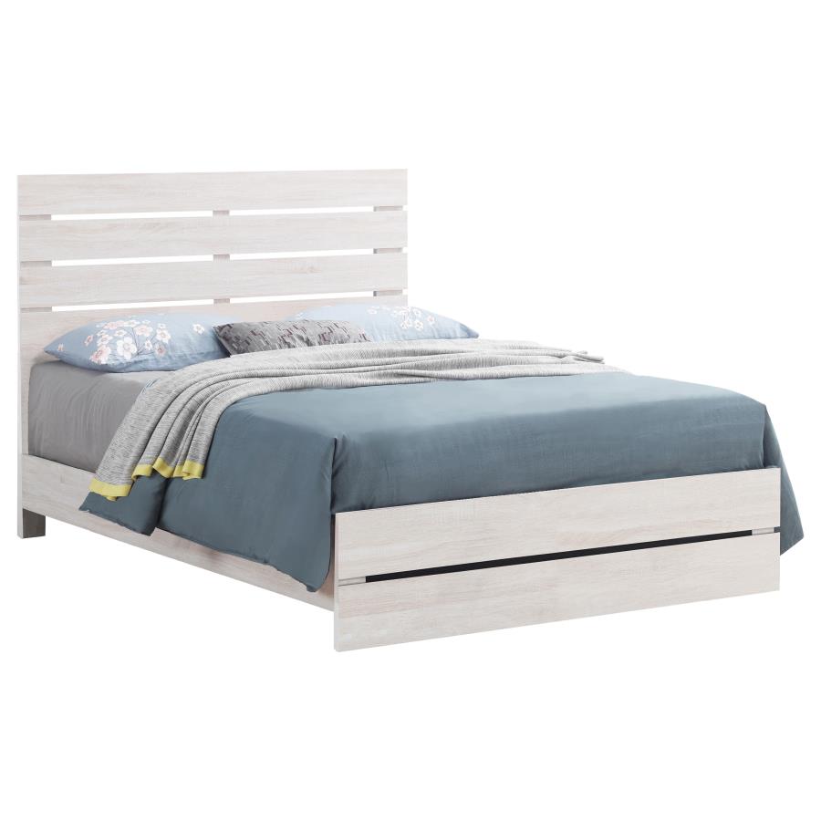 Brantford Wood Queen Panel Bed Coastal White view 3