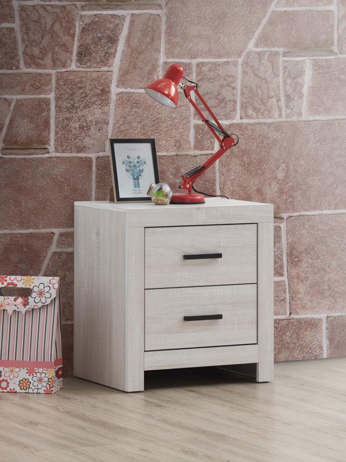 Brantford 2-drawer Nightstand Coastal White view 2