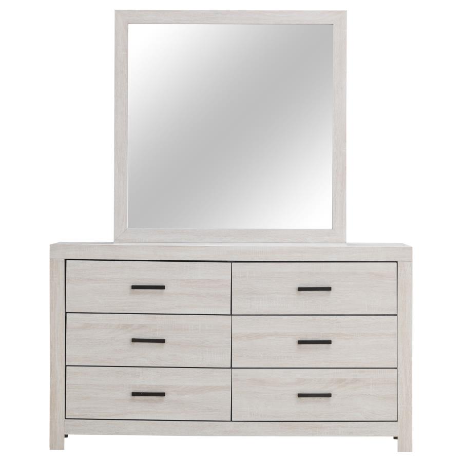 Brantford 6-drawer Dresser with Mirror Coastal White view 3