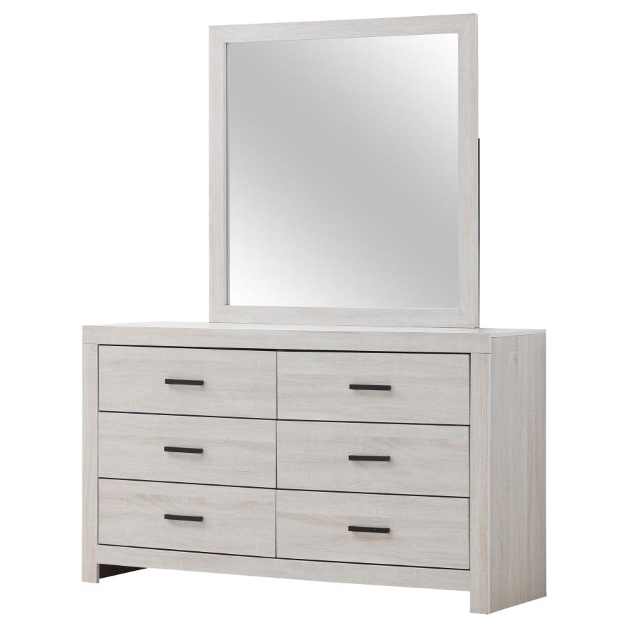 Brantford 6-drawer Dresser with Mirror Coastal White view 4