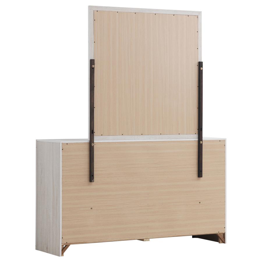 Brantford 6-drawer Dresser with Mirror Coastal White view 6