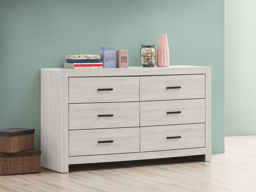 Brantford 6-drawer Dresser Coastal White view 2