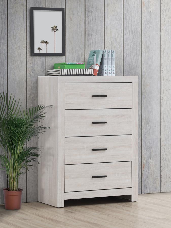 Brantford 4-drawer Bedroom Chest Coastal White view 2