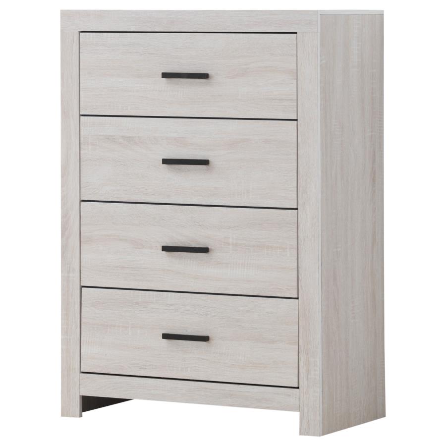Brantford 4-drawer Bedroom Chest Coastal White view 4
