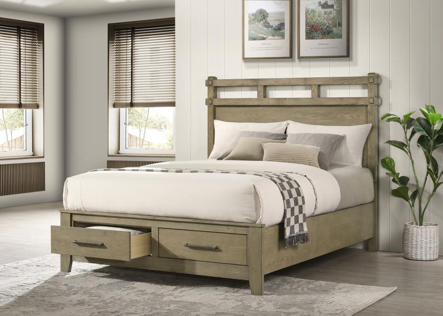 Hazlewood 59-inch Eastern King Storage Bed Vineyard Oak view 2