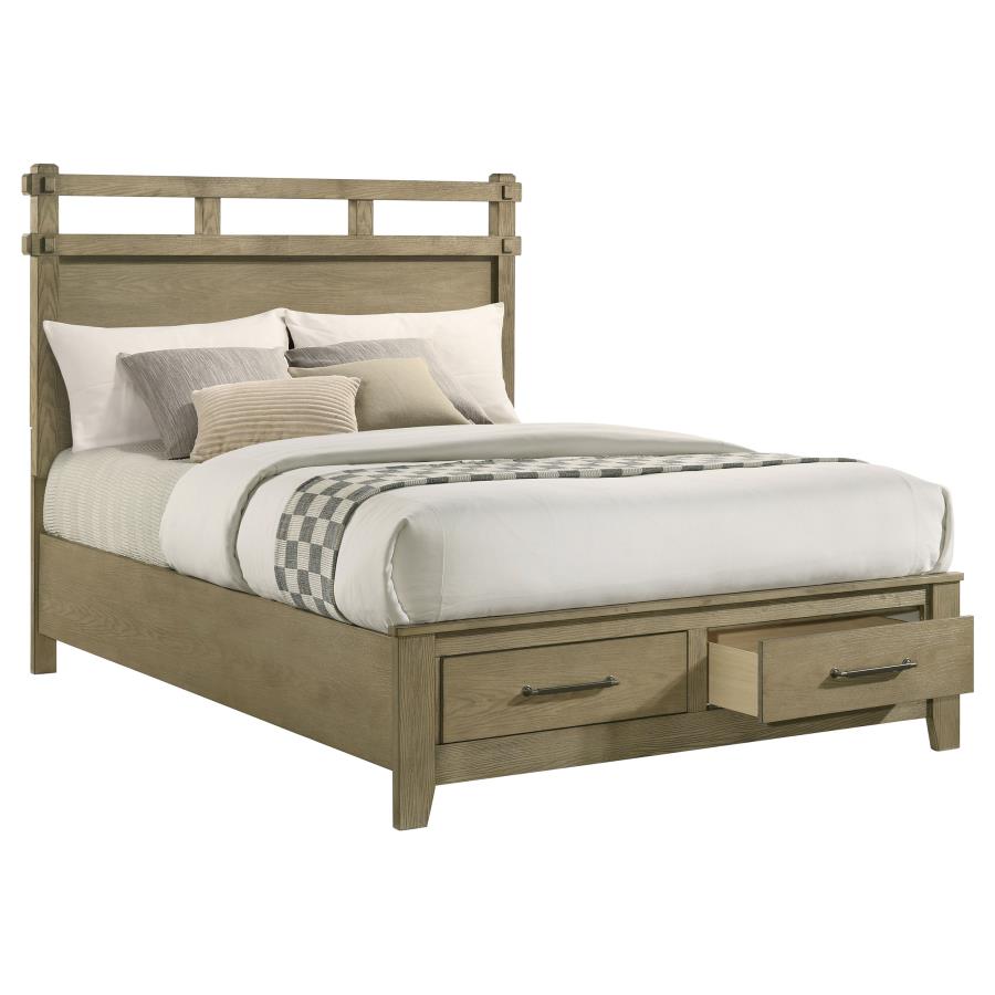Hazlewood 59-inch Queen Panel Storage Bed Vineyard Oak view 3