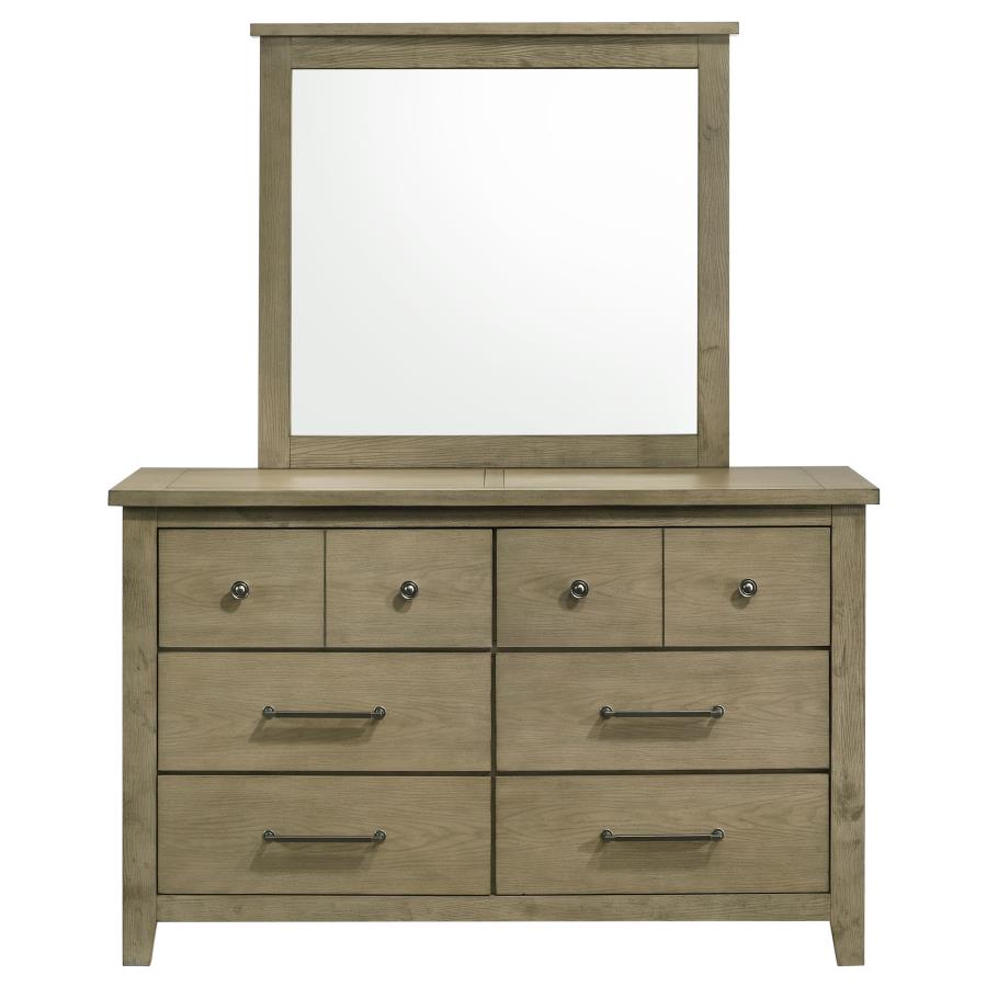 Hazlewood 6-drawer Bedroom Dresser with Mirror Vineyard Oak view 3
