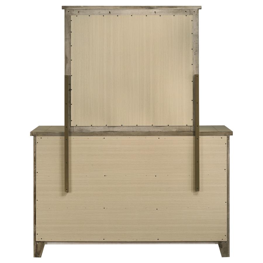 Hazlewood 6-drawer Bedroom Dresser with Mirror Vineyard Oak view 7