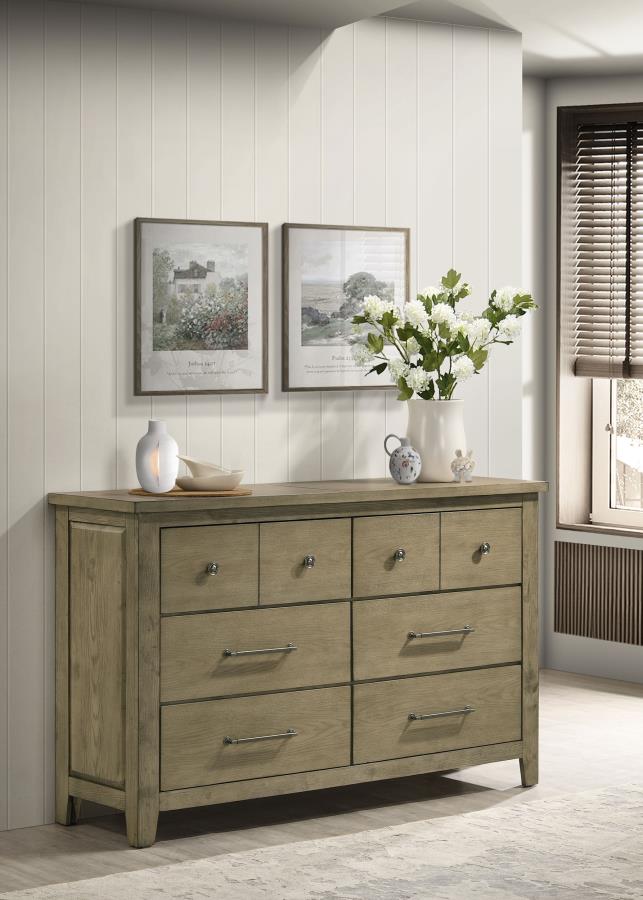 Hazlewood 6-drawer Bedroom Dresser Cabinet Vineyard Oak view 2