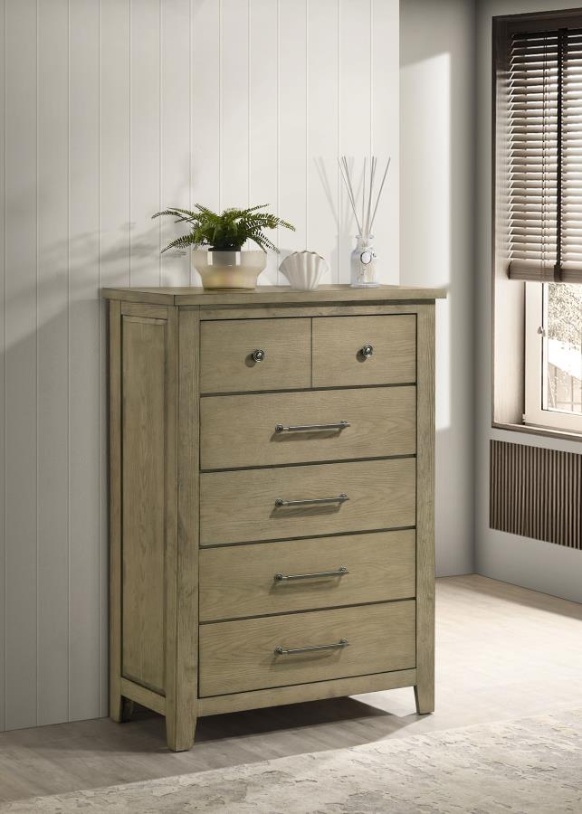 Hazlewood 5-drawer Bedroom Chest of Drawers Vineyard Oak view 2