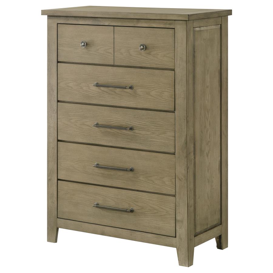 Hazlewood 5-drawer Bedroom Chest of Drawers Vineyard Oak view 4