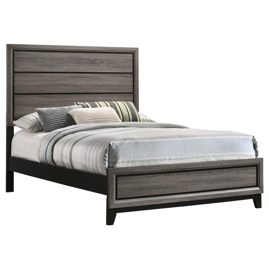 Watson Wood Full Panel Bed Grey Oak view 3